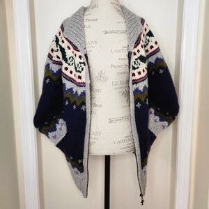 Vintage zipup alpaca sweater jacket